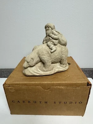 1998 Carruth Studios Санта-Клаус езда на белом медведе с коробкой - Изображение 1 из 4