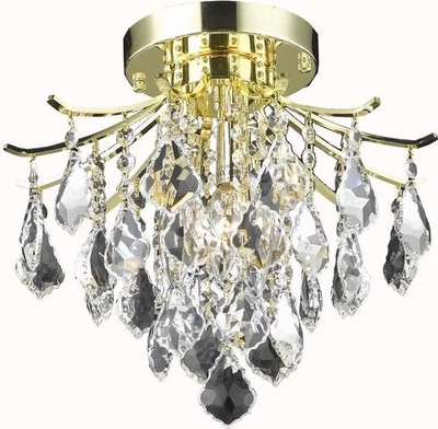Amelia Gold Flush Mount Ceiling Light Fixture | Elegant Lighting - Image 1 of 2