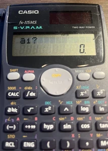 Grauer Casio FX-115MS SVPAM wissenschaftlicher Taschenrechner funktioniert guter Zustand KOSTENLOSER VERSAND - Bild 1 von 11