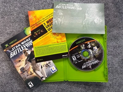 Star Wars Battlefront 1 (Microsoft OG Xbox, 2004) CIB +Reg & 2 Month Live Cards - Image 1 of 4