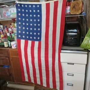 Vintage 48 Star Flag Cloth 3x5 Dettra - Picture 1 of 4