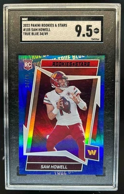 2022 Panini Rookies & Stars Sam Howell RC True Blue #34/49 Commanders SGC 9.5 - Image 1 of 2