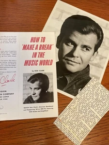 Dick Clark 8 x 10 Press Photograph & Make a Break in the Music World Pamphlet - Picture 1 of 7