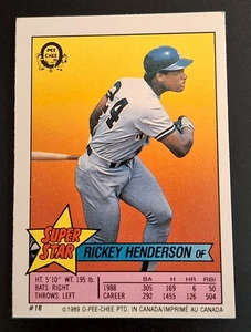 1989 O-Pee-Chee Super Star Sticker Backs Rickey Henderson/Dale Murphy - Picture 1 of 2