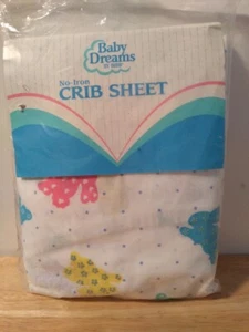 Vintage Baby Dreams by Bibb® No Iron Crib Sheet - Colorful Bunnies Rabbits New - Picture 1 of 3