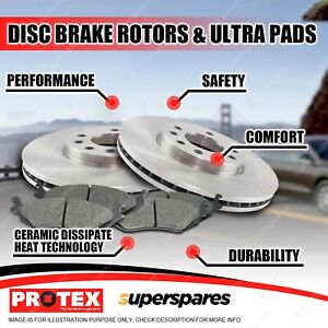 Protex Front Brake Rotors + Ultra Pads for BMW 120d E87 320i E90 Sedan 04-on