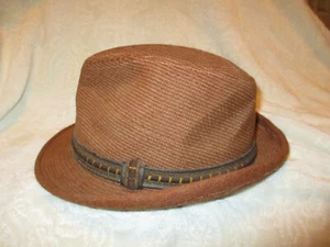 Stetson~Chestnut Color~Wool Tweed Men's Hat~1960's~Fedora~Size 7.25 - Picture 1 of 12