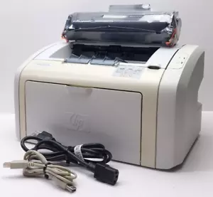 HP LaserJet 1018 Standard Monochrome Laser Printer w/ New Toner + Cables - Picture 1 of 10