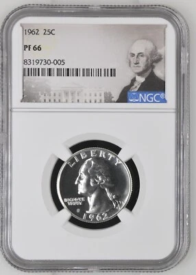 1962 Washington Quarter 25C NGC PF66 - Image 1 of 2