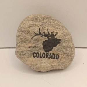 Colorado Elk Silhouette Refrigerator Magnet Grey Rock Souvenir Collectible - Picture 1 of 6