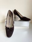 Peter Kaiser Brown Suede Bow Trim Heels Size 55 385