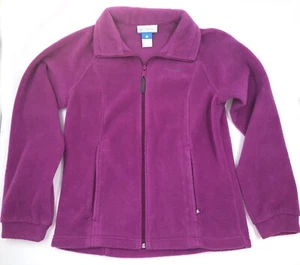 Columbia Fleece Jacket Girls Size 14 / 16 Purple Solid Zip Up - Picture 1 of 5