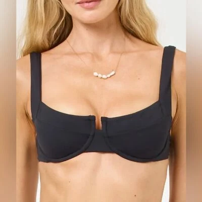Top de bikini negro con aros L*Space Coast to Coast nuevo con etiquetas - Talla L Foto 1 de 4