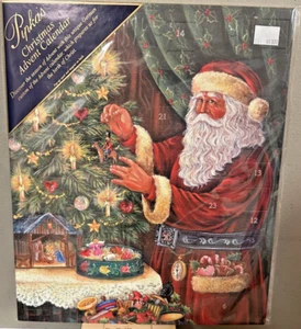 2001 Pipka's Christmas Art Advent Calendar Design #13754 w/Santa by Xmas Tree - Picture 1 of 2