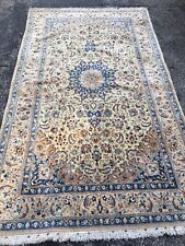 Antique 6'x9' WOOL/SILK Nain Naeen Oriental Area Rug Hand-Knotted Beige