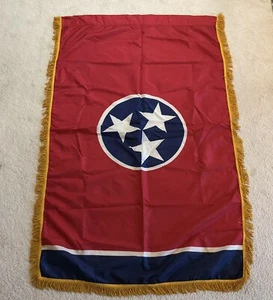 Tennessee State Flag 3x5FT Nylon Tri-Star Fringed Pole Hemmed Indoor Outdoor USA - Picture 1 of 11