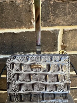 NUEVO CON ETIQUETAS BRAHMIN Anita Carbón Zinnia Melbourne Cartera de Cuero Gris Foto 1 de 4
