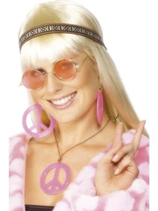 Smiffys - Hippie Kit - Rosa - Abito elegante (SKU:28359) - Foto 1 di 1