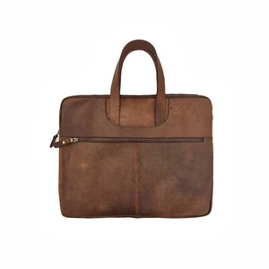 Leder Reise 14" Laptoptasche - Aktentasche Umhängetasche Portfolio Notebook Bürotasche - Bild 1 von 5