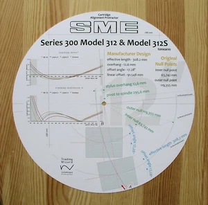 Cartridge Alignment Protractor for SME 312 & 312S Tonearms - Picture 1 of 8