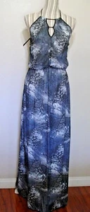 Maxi Vestido B Darlin Juniors Cerradura Halter Gris Negro, TALLA XS.  - Imagen 1 de 5