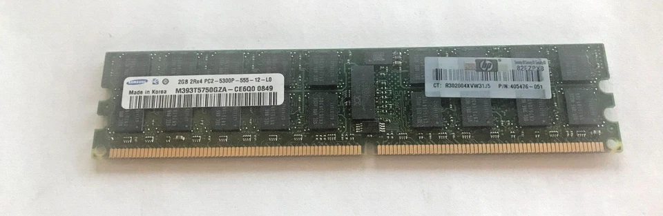 Samsung DDR2-667 PC2-5300P ECC Memory M393T5750GZA-CE6Q0 HP 405476-051 - Image 1 of 1