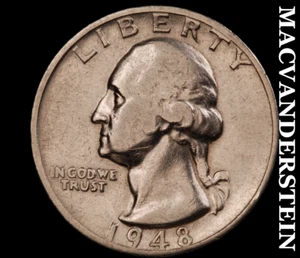 1948-S Washington Quarter - Scarce Better Date No Reserve #B7871 - Picture 1 of 2