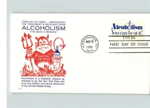 ALCOHOLISM "The Devil's Reward" 1981 Treatment and Recovery, First Day of Issue - Picture 1 of 1