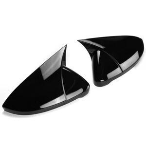 2x Schwarz Spiegelkappen Spiegel Gehäuse für für Golf MK7 MK7.5 GTI GTD R - Picture 1 of 9