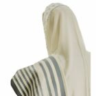 Talitnia Wool & Acrylic Tallit - Ohr (Light) Design Sky Blue Stripes  55"X75"