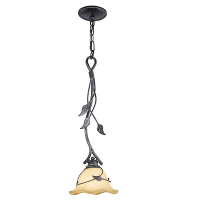 Vaxcel - Vine 1-Light Mini Pendant in Rustic and Scalloped Bell Style 22 Inches - Image 1 of 4