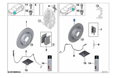 NUEVO ORIGINAL BMW MINI F40 F60 F48 PAR DE DISCOS DE FRENO TRASEROS 300x20 34216799369 Foto 1 de 3