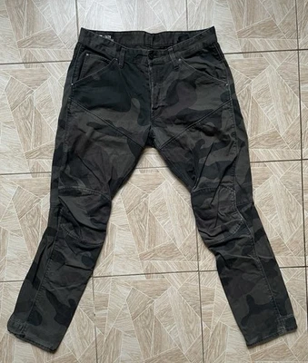 Y2K Raro G-Star RAW 5620 3D Camuflaje Cónico Pantalones W33 L32 Camuflaje Carga Ropa de Trabajo Foto 1 de 4