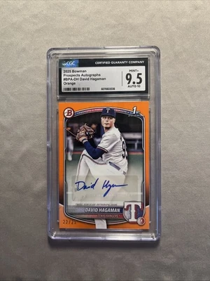 Bowman David Hagaman Orange Auto 2025/25 CGC 9,5 1st Bowman Diamondbacks Foto 1 de 2