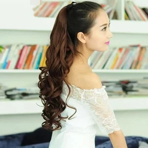 Drawstring Long Wavy Curly Ponytail Synthetic Pony Tail Hairpiece Women - Picture 1 of 12
