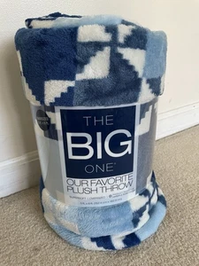 The Big One übergroße Plüschdecke blau Quilt Quadrate 60" x 72" oder 5'x6' - Bild 1 von 8