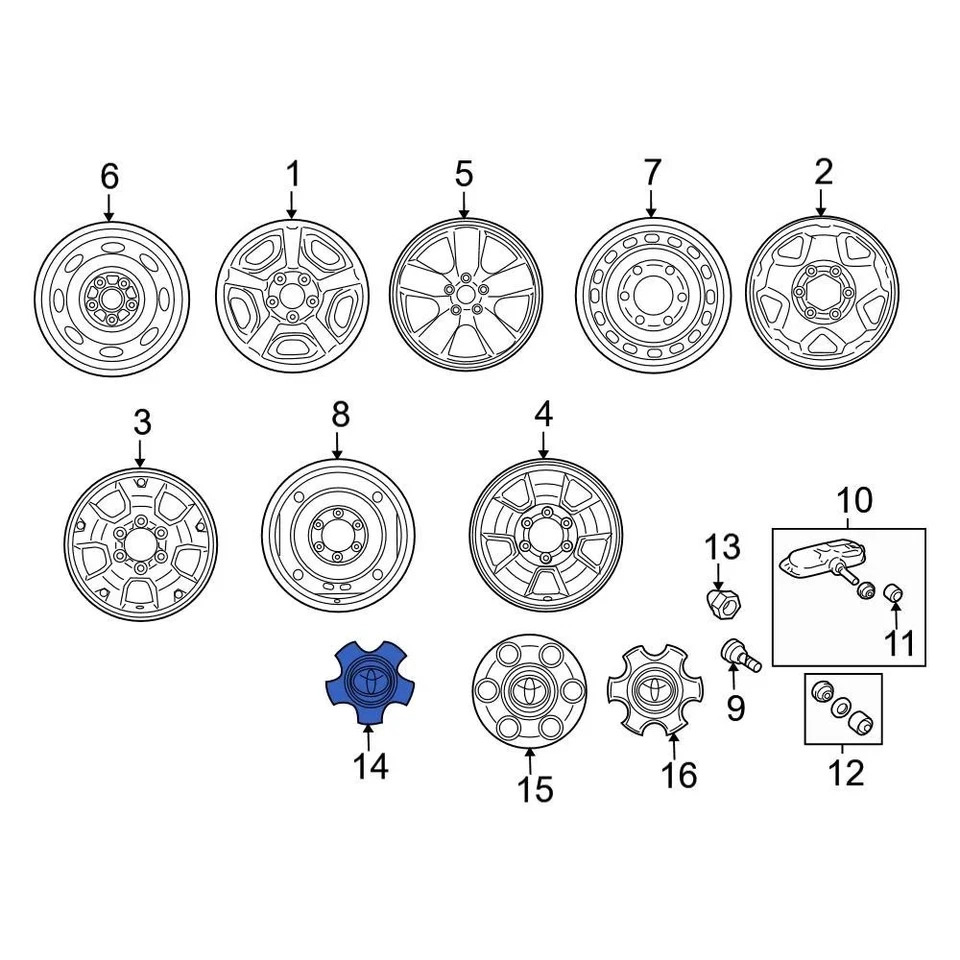 For Toyota Tacoma 2005-2015 Toyota 42603AD030 Wheel Cap - Изображение 1 из 1