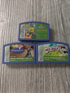3 Leapster games Ratatouille/Pet Pals/ Sponge Bob Saves the Day used - Picture 1 of 4