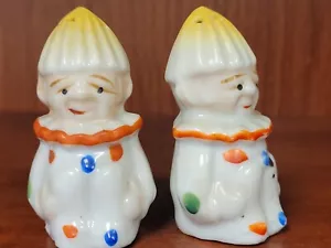 Vintage Clown Salz Pfefferstreuer 2,5" handbemalt Porzellan Japan - Bild 1 von 9