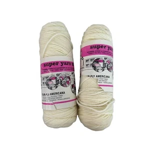 Super Yarn Mart DuPont Americana Cream Acrylic  3.5 oz Vintage AT812 Lot of 2 - Picture 1 of 4