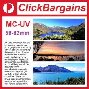 MC-UV Multicoated Camera Lens Filter 58 62 67 72 77 82 mm MCUV Canon Nikon etc - Picture 1 of 4