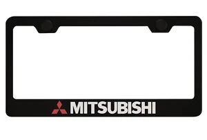 Black License Plate Frame for Mitsubishi - Picture 1 of 1