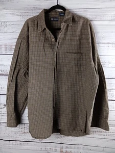 Faded Glory Shirt Men’s Button X-Large Plaid Long Sleeve 55% Ramie 45% Cotton - Picture 1 of 8