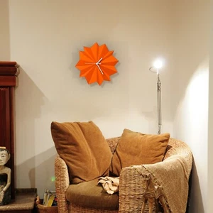 Modern bicolor wall clock in red / orange by ardeola - Origami Halloween - Picture 1 of 7