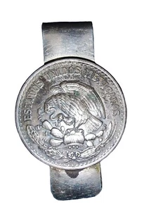 Vintage Geldklammer Mexikanisch Un Peso Sterling Silber Münze Made In Mexico  - Bild 1 von 10