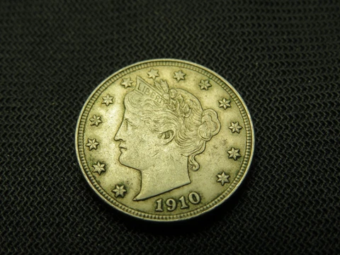 1910 Sharp Liberty V Nickel  Type old US coin AU Cover