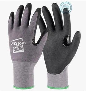 Menge 4 Paar OriStout Arbeitshandschuhe Nitril Mikroschaum beschichtete Handschuhe mit Griff - Medium - Bild 1 von 4