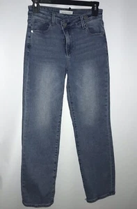 Risen Denim Jeans Straight Leg Womens 3/26 Crossover High rise Light Blue Wash - Picture 1 of 13
