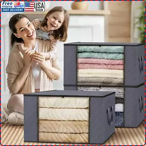 3 Clothes Storage Bags Duvets Underbed Storage Bag. Bed Storage Pocket with Zips - Picture 1 of 24
