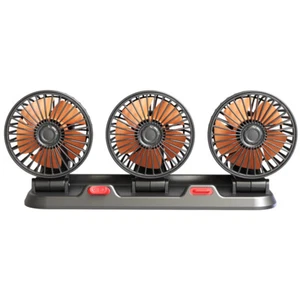 3 Heads Car Fan Portable Cooling Fan Silent Electric Fan 360° Rotation B7E2 - Picture 1 of 12
